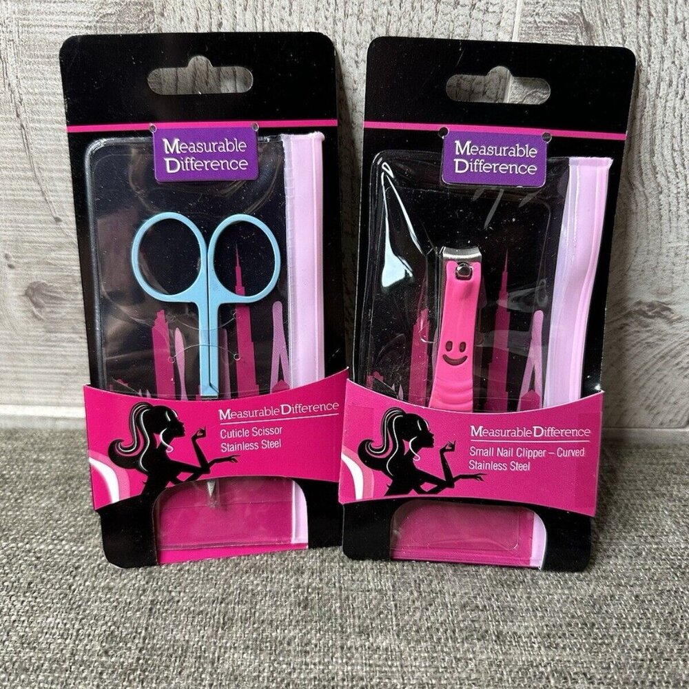 Measurable Difference Cuticle Scissors and Curved Nail Clippers Stainless Steel